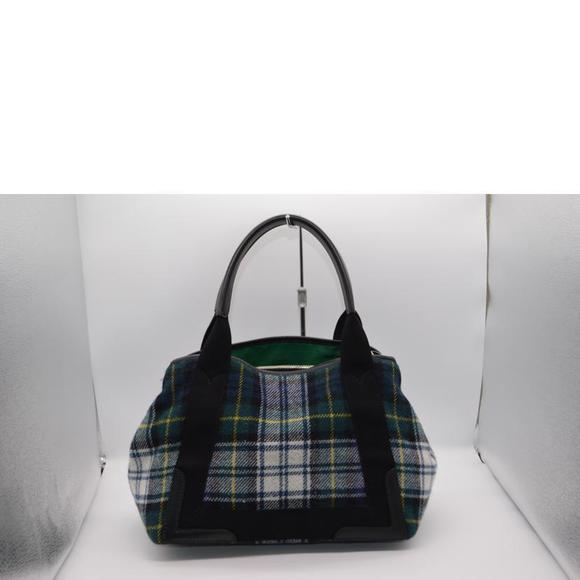 Balenciaga Cabas Check Black Gingham Tote Navy Bag - Picture 1 of 8